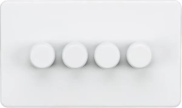 Screwless 4G 2-way 10-200W (5-150W LED) trailing edge dimmer – Matt White (White)