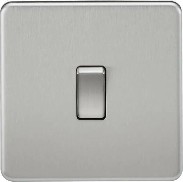 Screwless 10AX 1G 2-Way Switch – Brushed Chrome