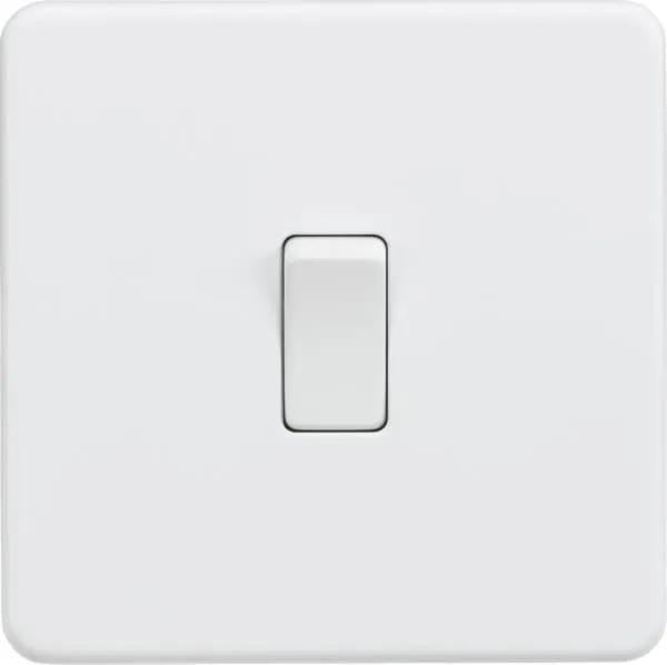 Screwless 10AX 1G 2-Way Switch – Matt White