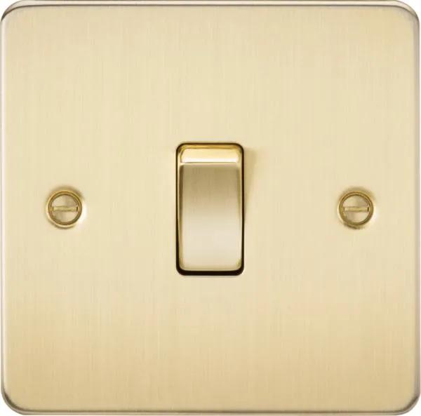 Flat Plate 10AX 1G Intermediate Switch – Brushed Brass