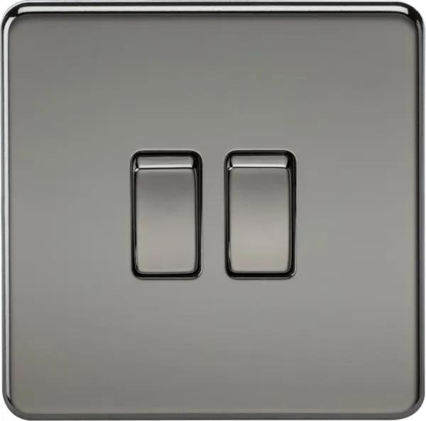 Screwless 10AX 2G 2-Way Switch – Black Nickel (Nickel Black)
