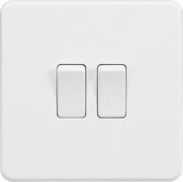 Screwless 10AX 2G 2-Way Switch – Matt White