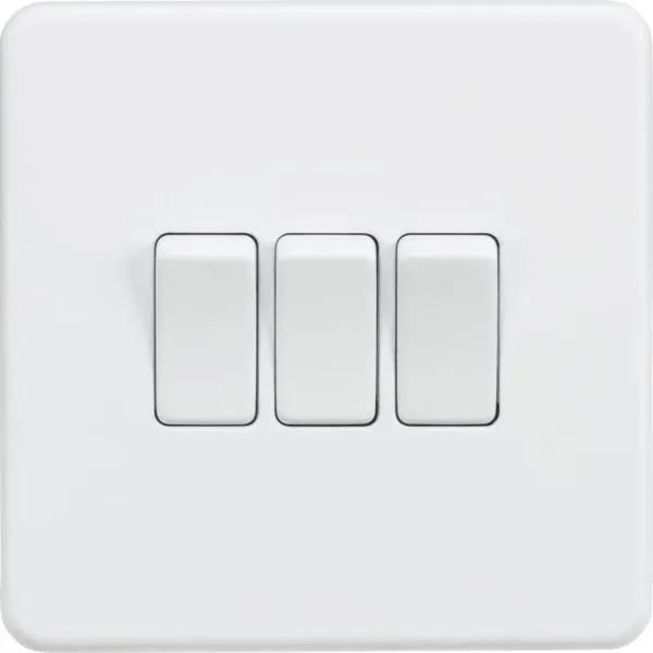 Screwless 10AX 3G 2-Way Switch – Matt White