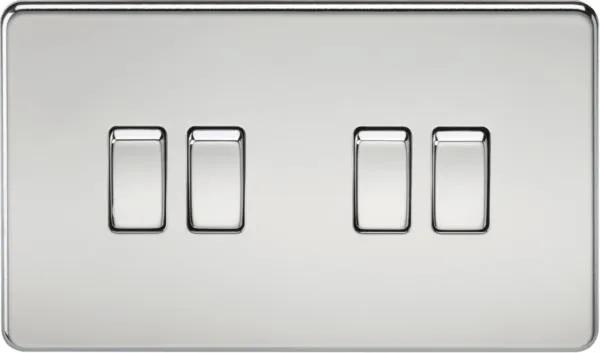 Screwless 10AX 4G 2-Way Switch – Polished Chrome