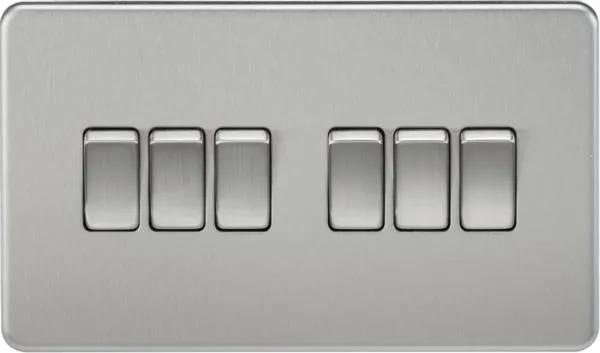Screwless 10AX 6G 2-way Switch – Brushed Chrome