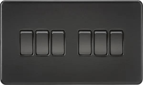 Screwless 10AX 6G 2-Way Switch – Matt Black