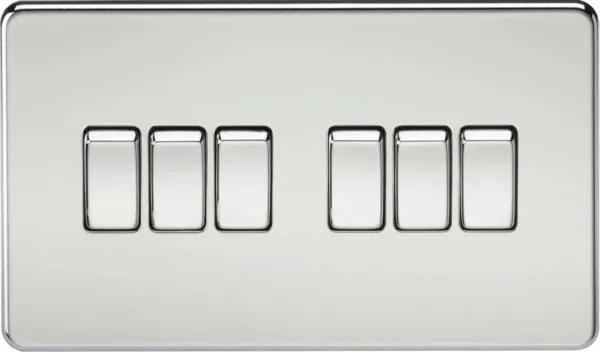 Screwless 10AX 6G 2-Way Switch – Polished Chrome