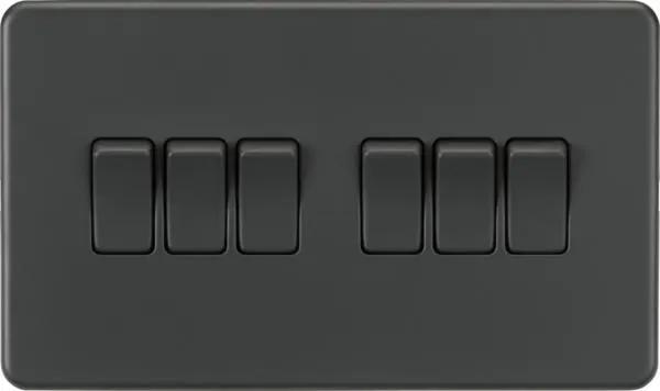 Screwless 10AX 6G 2-Way Switch – Anthracite