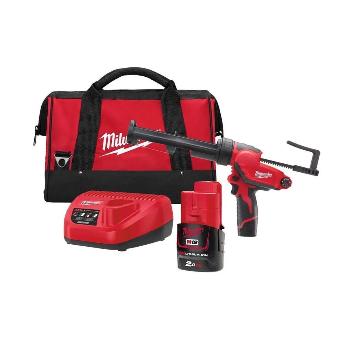 Milwaukee M12 PCG/310C-201B M12™ 12V Sub Compact Caulk Gun with 310ml Cartridge Holder & 1x 2.0Ah Ba