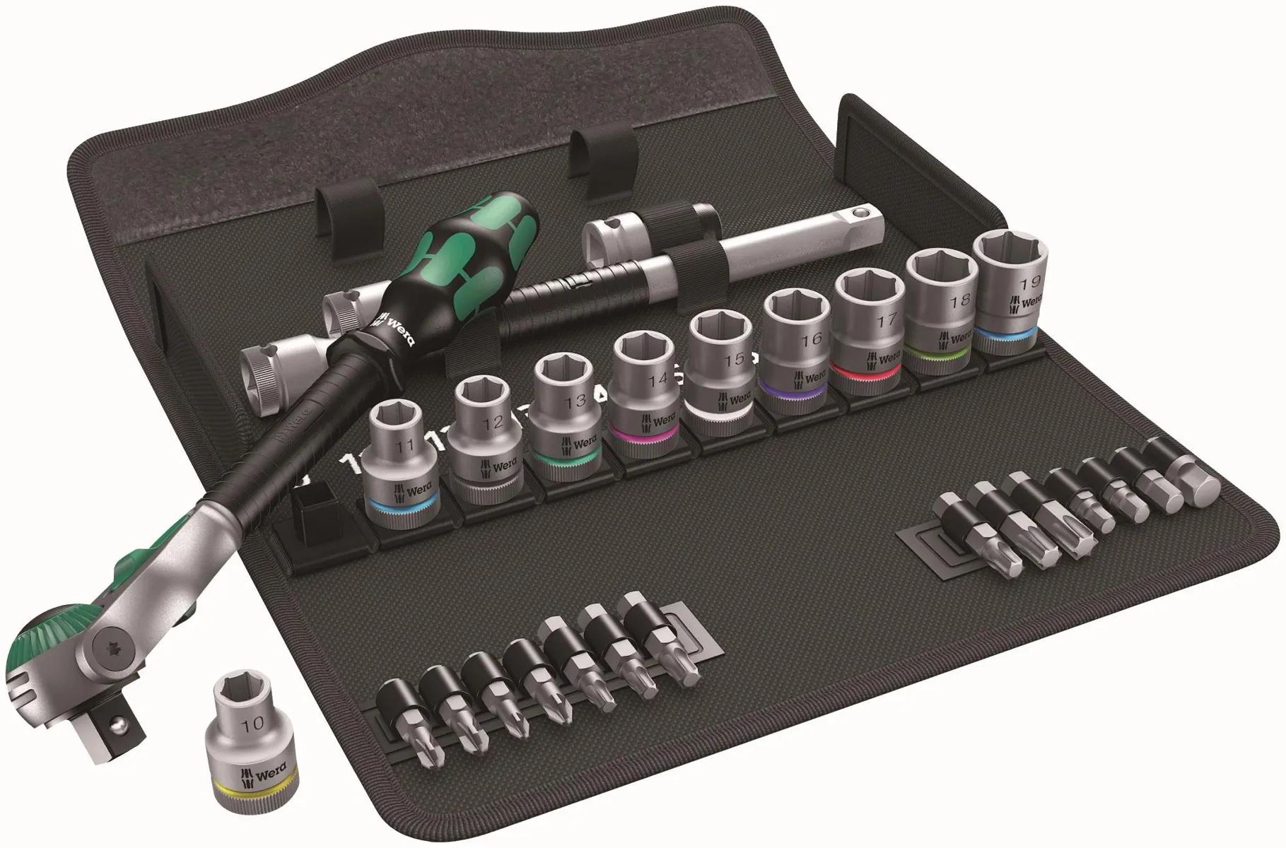 Wera 8100 SC 6 Zyklop Speed 1/2" Ratchet & Metric Socket 28 Piece Set