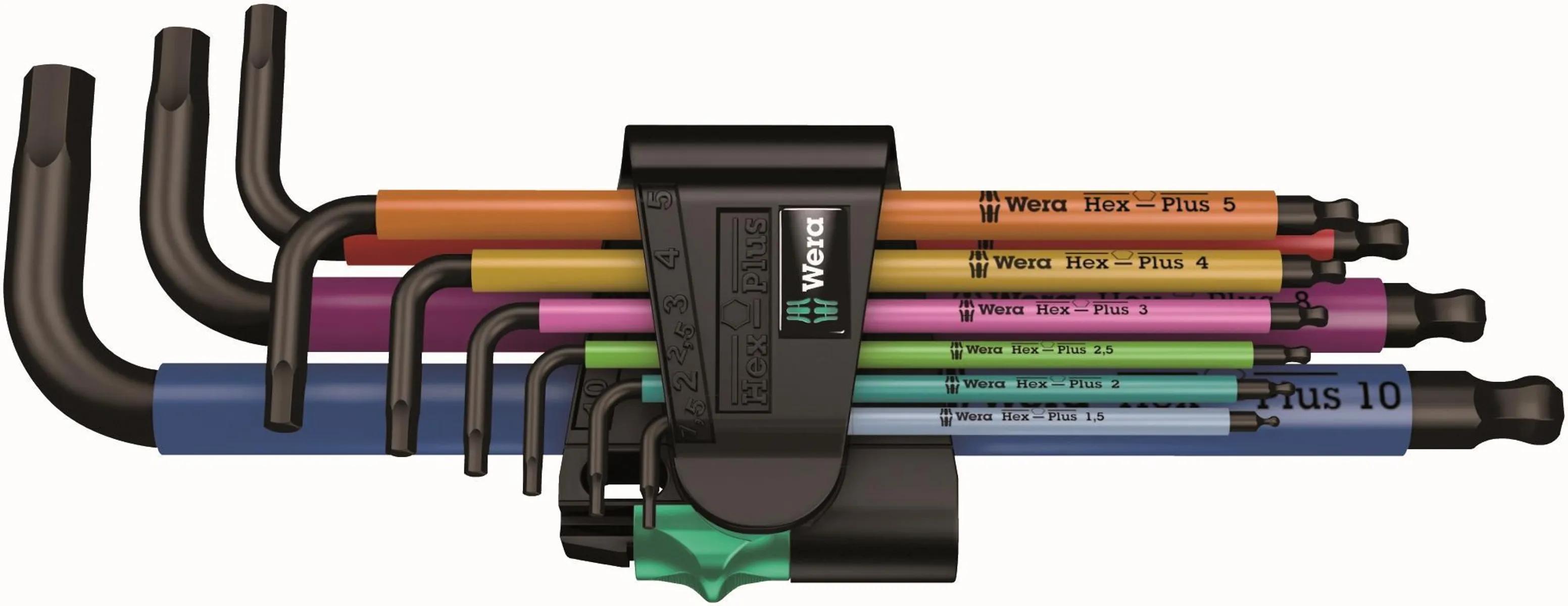 Wera 950/9 Hex-Plus Multicolour 1 SB L-key BlackLaser 9 Piece Metric Set