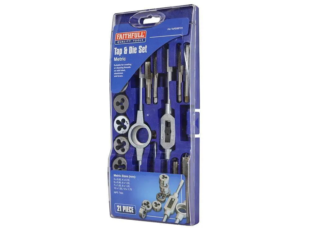 Faithfull Metric Tap & Die Carbon Steel 21 Piece Set