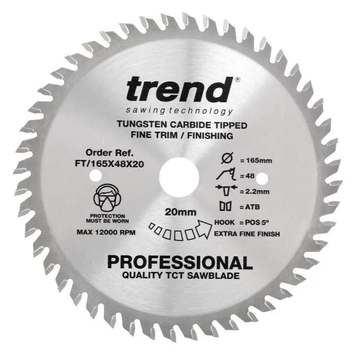 Trend FT/165X48X20 Fine Plunge Saw Blade 165mm x 48T x 20mm