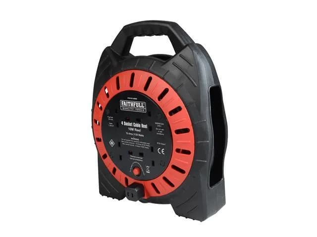 Faithfull Power Plus Semi-Enclosed 10M Cable Reel 240V