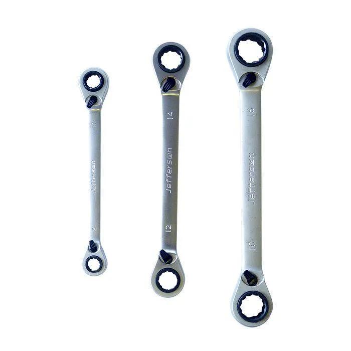 Jefferson 3 Piece 4 in 1 Reversible Ratchet Spanner