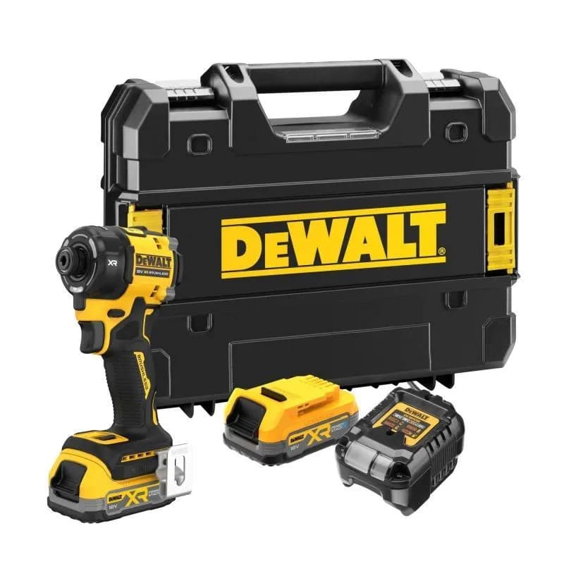 DeWALT DCF870E2T-GB 18V XR Brushless Hyrdralic Impact Driver With 2x 1.7Ah Powerstack Batteries