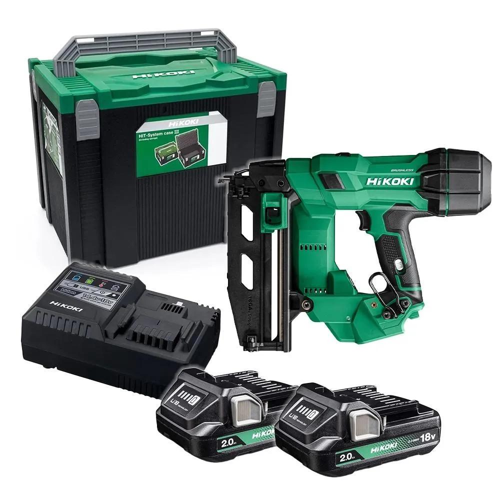 HiKOKI NT1865DSAJXZ 18V Brushless 16GA Straight Finish Nailer With 2x 2.0Ah Batteries
