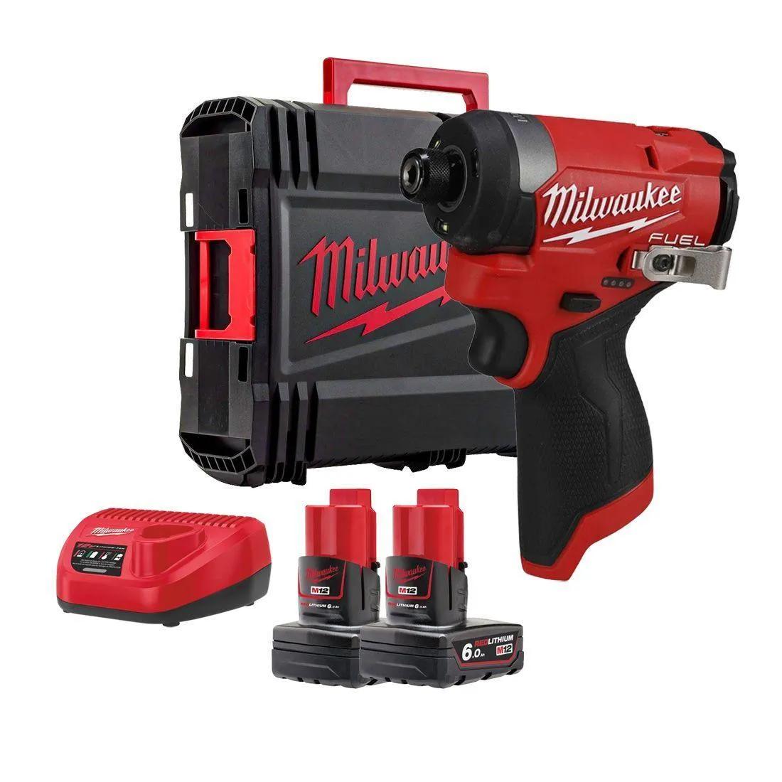 Milwaukee M12FID2-602X 12V FUEL Brushless Impact Driver Gen III With 2x 6.0Ah Batteries